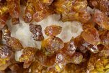 Vibrant Orpiment Crystal Cluster with Calcite - China #324451-2
